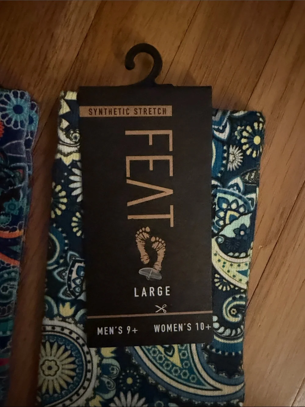 Men's Large Paisley Crew Socks - Blue & Teal 2 pairs